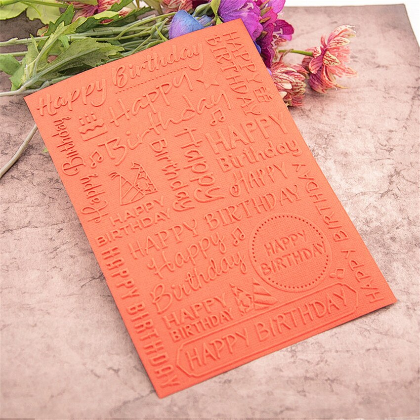 12.8 x 17.6cm tekstpregede kartlegger plast dunke scrapbooking mal fondant innrykk kake fotoalbum kort lage