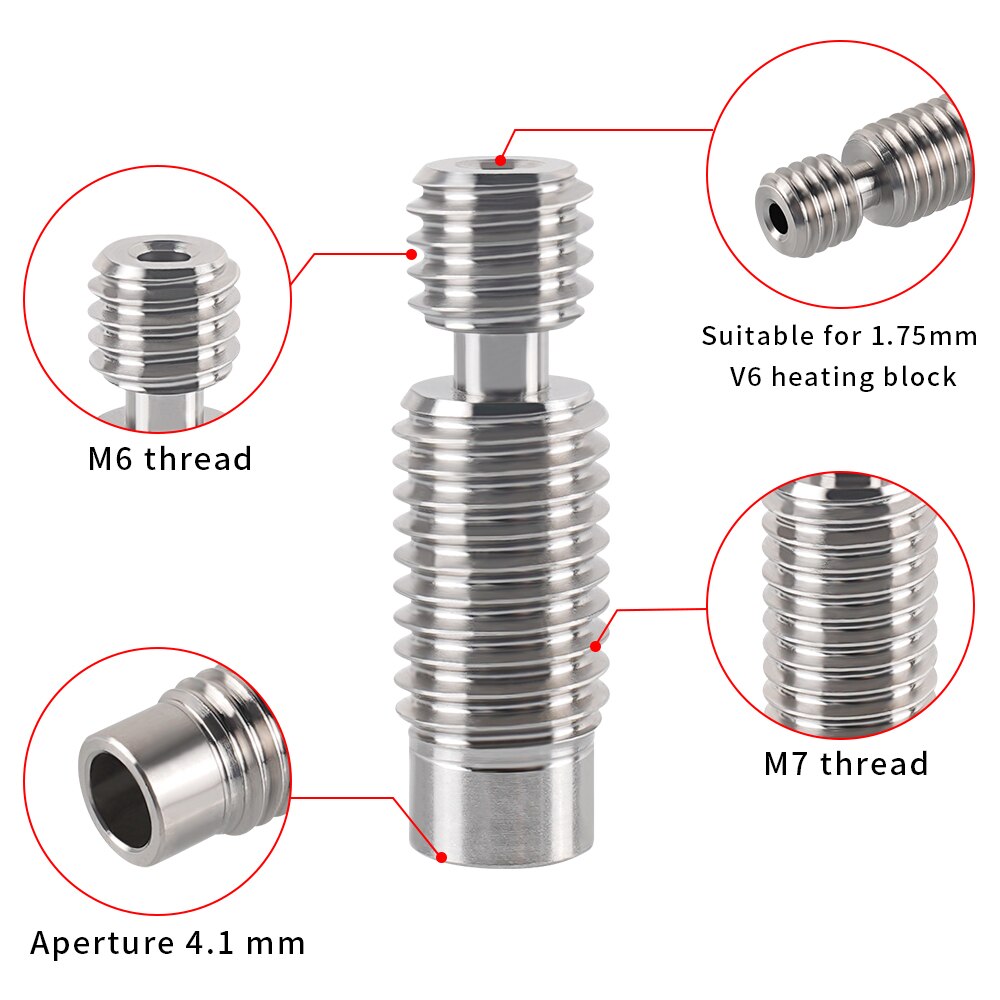 2/1 sztuk ze stopu tytanu Bi metal-metal E3D V6 gardła Heatbreak V6 mosiądz miedziowanie Hotend bimetaliczny dla Prusa i3 MK3 1.75MM