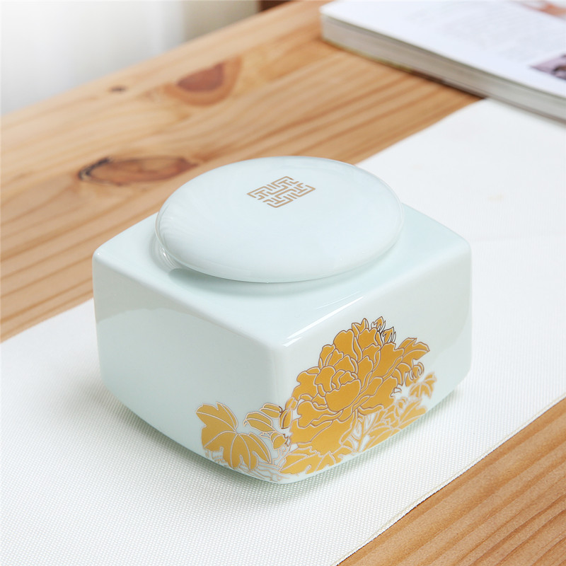Réservoir de joint en céramique carré le pot de thé pot de sucre canette de café en poudre petit pot en porcelaine