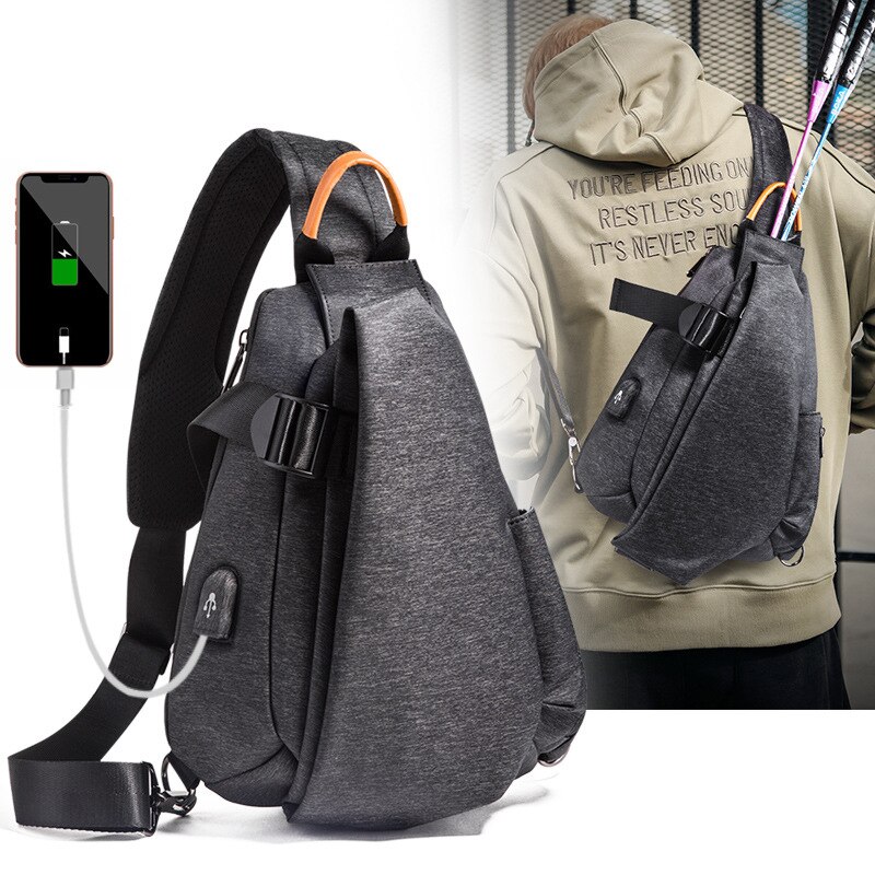 Multifunctionele crossbody tassen unisex usb oplaadbaar borsttasje korte reis messengers borsttas waterafstotende schoudertas