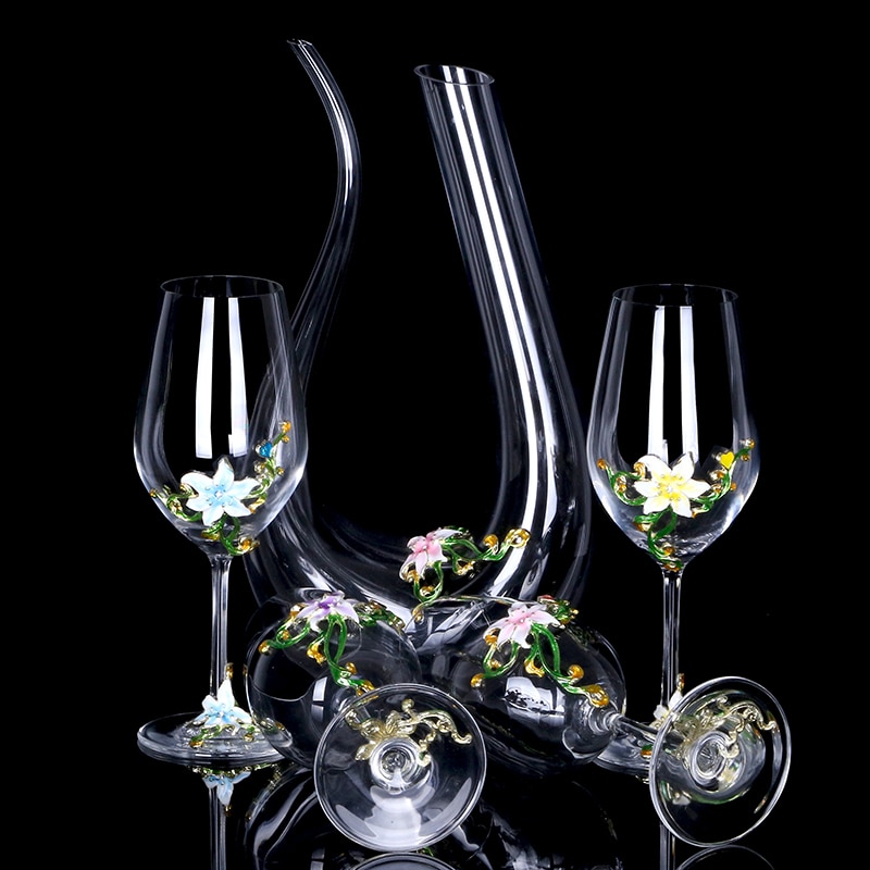 Emaille Loodvrij Kristal Glas Rode Wijn Glas Wakeup Set Wijn Glazen Beker Champagne Cup Huwelijksgeschenken Huis Drinken gebruiksvoorwerpen