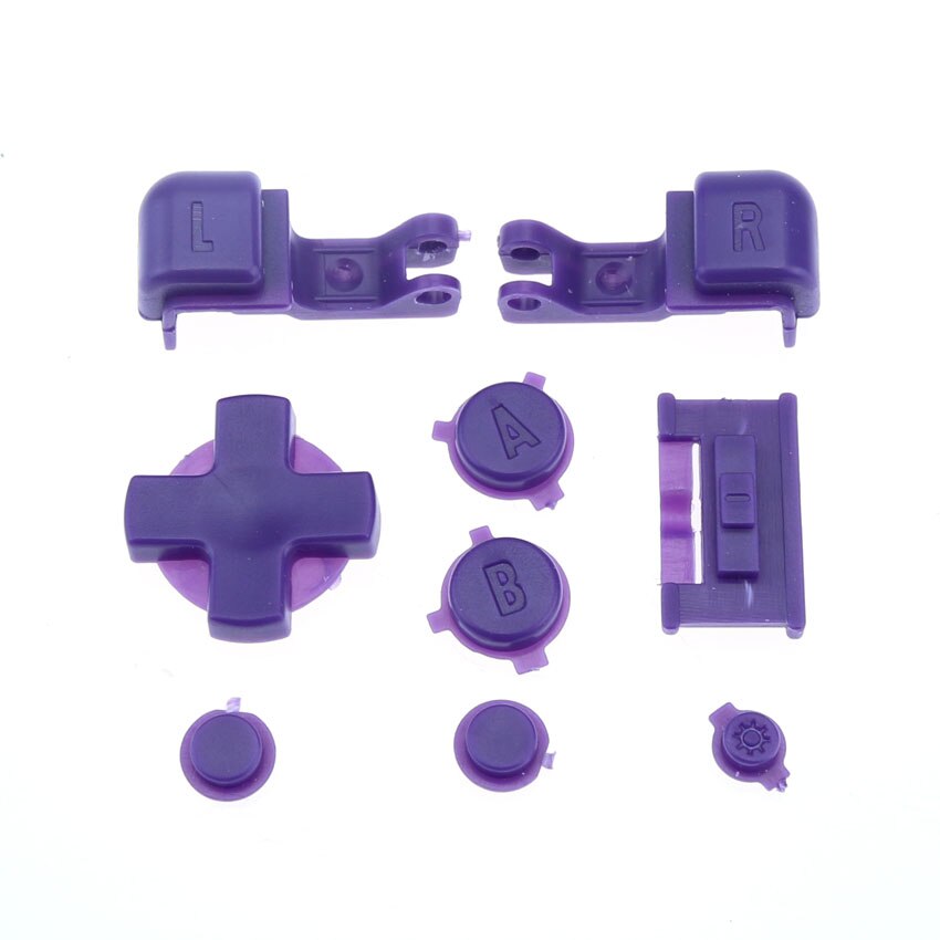 JCD 1 set Multicolore di Plastica Pieno Bottoni Set Per GameBoy Advance SP Power On Off Pulsante per GBA SP R L A B D-Pad Bottoni: J Purple