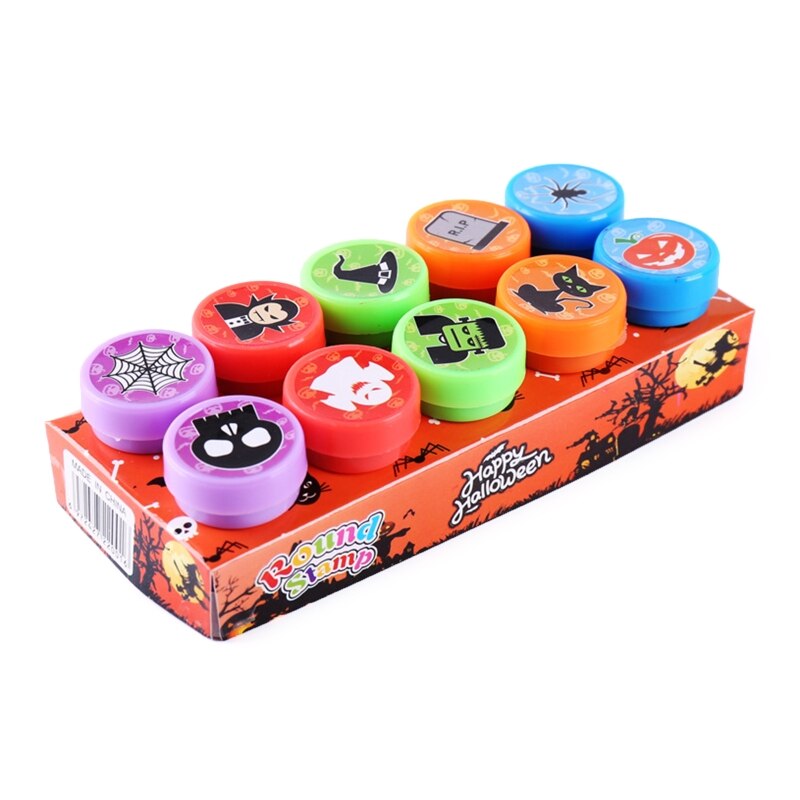 Self-ink Seal Stamp Homework Review Stamper Cartoon Stamps School Teacher Props Interactive Children Education Toy 10pcs: Halloween