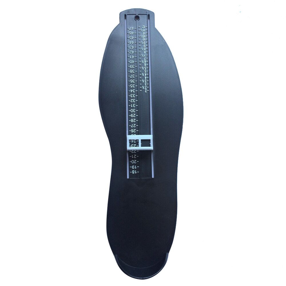 2pcs Black Plastic Foot Measuring Device Foot Length Measure Tool Shoes Size Measuring Gauge for Adults