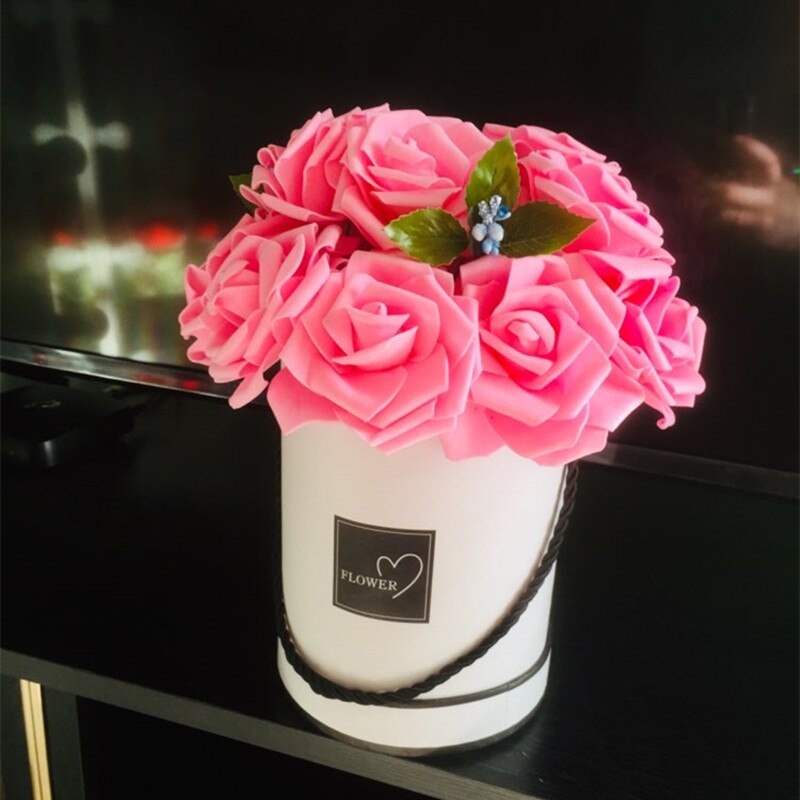 Ronde Bloem Papier Dozen Deksel Knuffel Bloemist Bloem Emmer Verpakking Dragee Candy Bar Party Wedding Opslag dozen