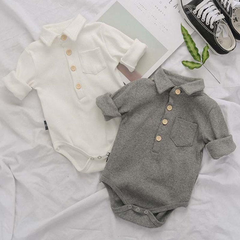 Lente Herfst Kids Jongens Meisje Lange Mouw Pure Kleur Rompertjes Baby Baby Jongen Meisje Pasgeboren Rompertjes Kleding Baby Jongen Meisje rompertjes