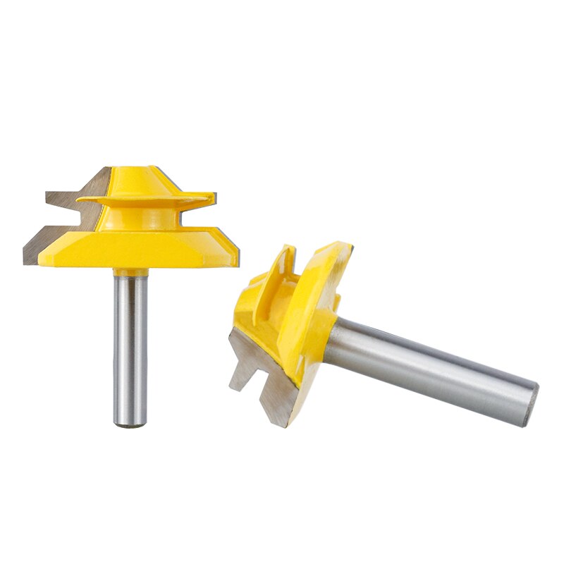 Lock Miter Router Bit Tenon Router Bit 8mm Shank CNC Router Bits 45 Degree For Wood Engraving Tool Tungsten Carbide Milling Cutt