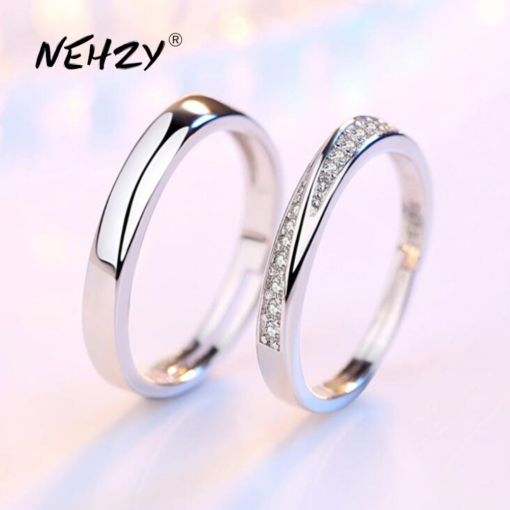 NEHZY – bague ouverte en argent sterling 925 pour femme, anneau de couple, anniversaire de mariage, fiançailles, à la , bijou