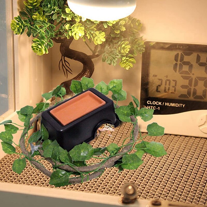 Reptile Hideout Box,Sink Humidifier Gecko Hide Hut Cave Accessories for Small Snake Spiders Frog Turtles Lizards