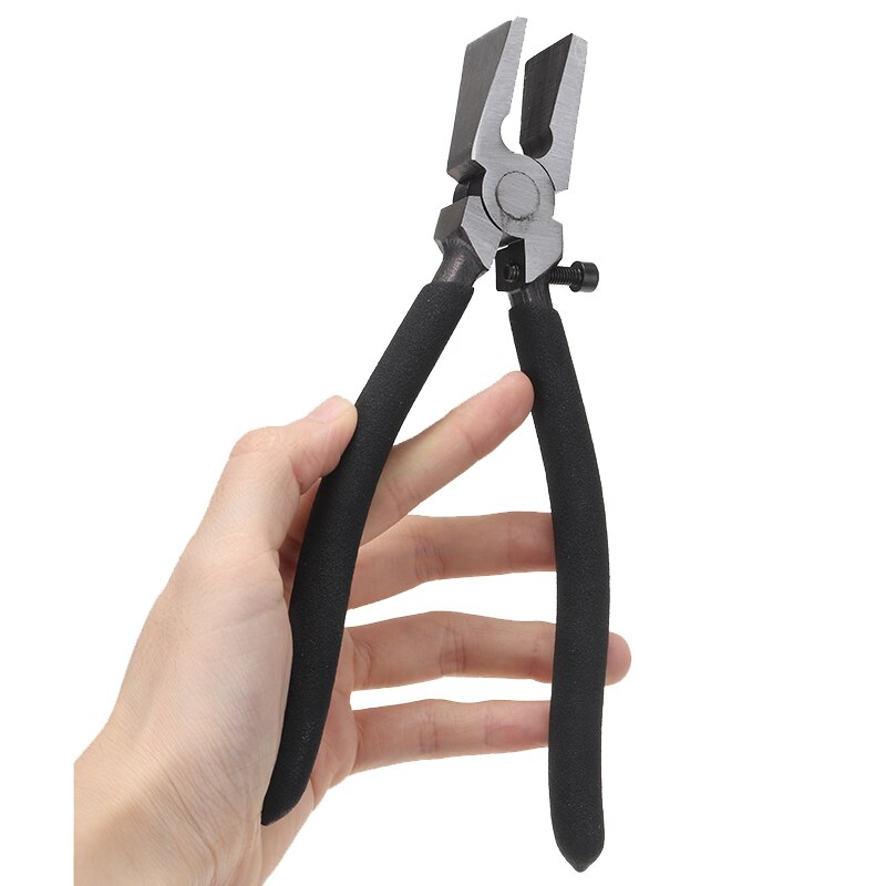 1pc Cutting Glass Pliers Non-slip Handle Flat End Breaker Pliers Breaking Stained Glass Grozing Plier Tools
