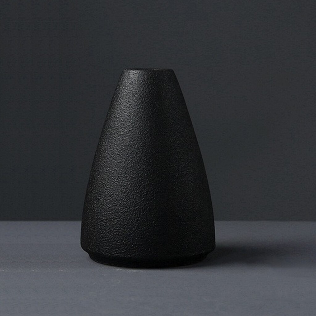 Black Ceramic Vase Modern Flower Vase Pottery Desktop Decorative Planter Pot for Home Garden Decoration: F
