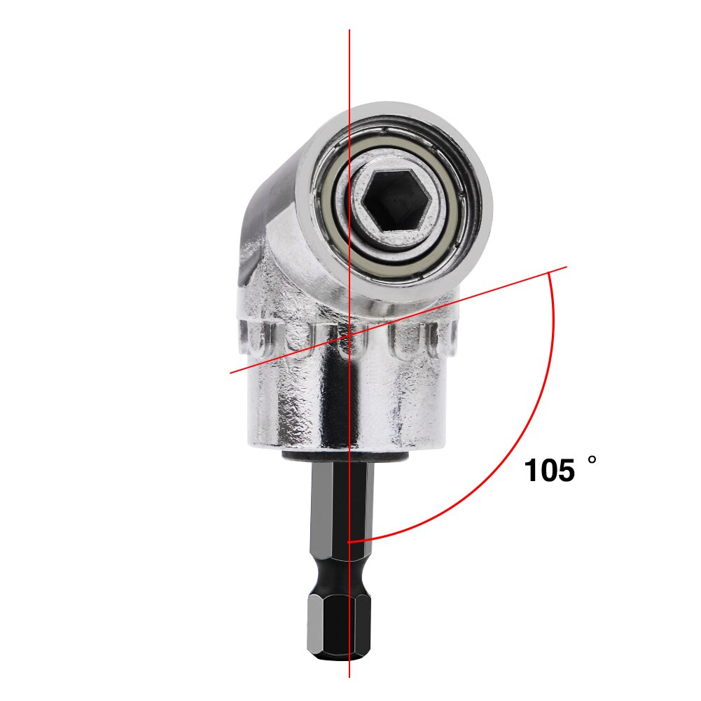 1/4" Inch Magnetic Angle Bit Adapter Screwdriver Chucks and Wrenches 105 Degree Adjustable Angle Drill Adapter