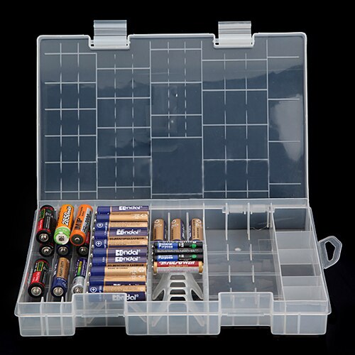 HFES Brand Multi-function AAA AA C D 9V Battery Holder Hard Plastic Case Storage Box Racks