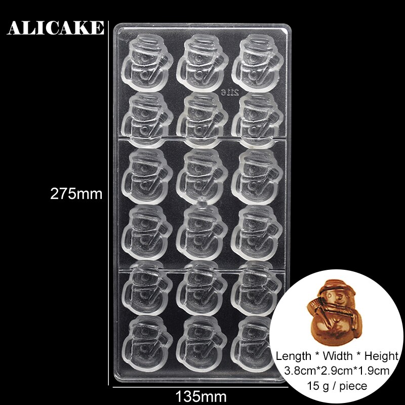 Kerst Kerstman Chocolade Vorm Bakken Gebak Gereedschap Mold Polycarbonaat Voor Baker Party Handgemaakte Dessert Bakvormen Mould