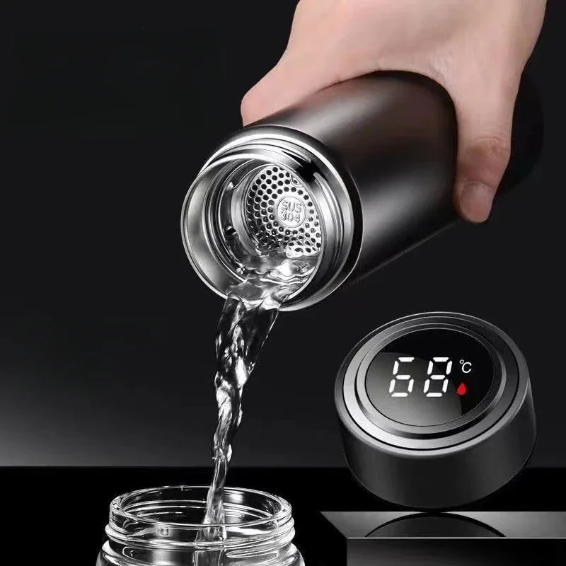 500ml Stainless Steel Thermos Bottle with Digital Temperature Display LED Intelligent Temperature Measurement Cup Vacuum Flask