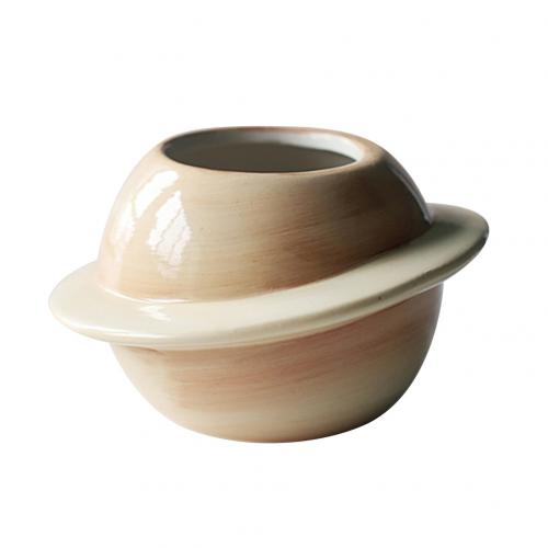 Planet keramisk pot til succulentmini planetform keramisk saftig bonsai blomsterpotte desktop altan gård indretning hjem: Tan