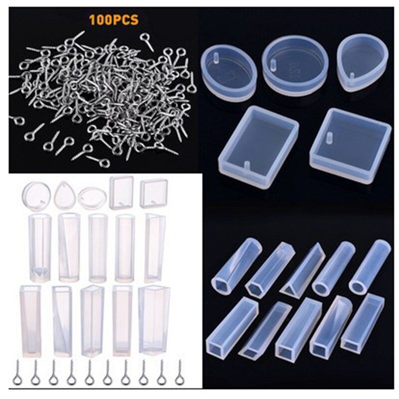 184 pezzi di Stampo In Silicone Della Miscela Bastone Contagocce Catenaccio Gioielli FAI DA TE Che Fanno Gli Accessori Strumenti di Stampi Geometrica Resina Epossidica Combinat