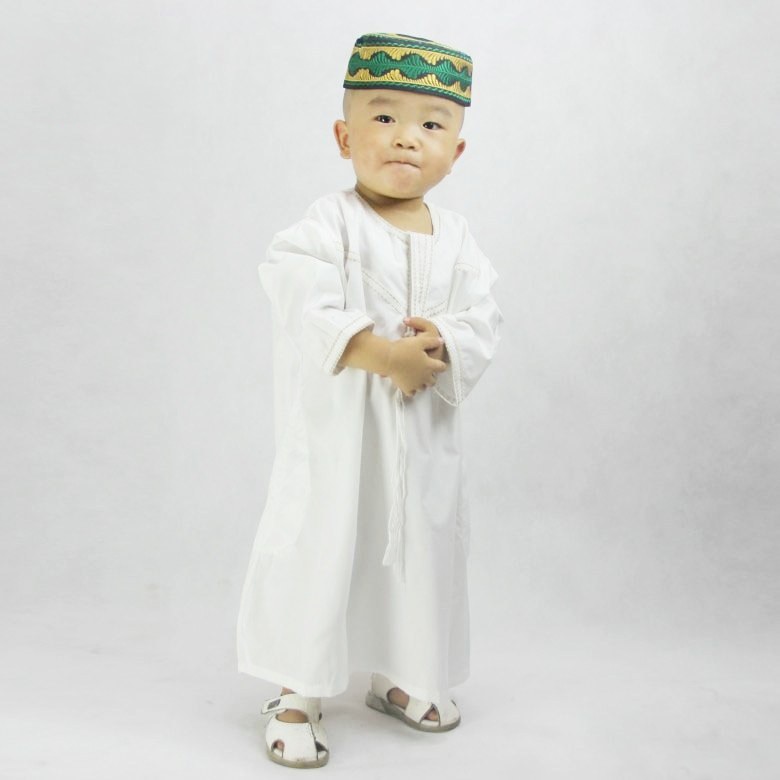 Børn arabisk islamisk tøj jubba baby dreng muslimsk kjole saudi arabien thobe robes kids musulman islam outfit galabia costume