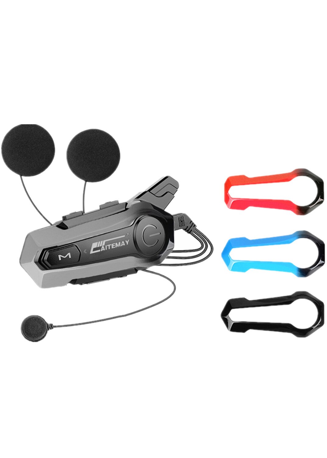 E1 Motorcycle Helmet Headset Bluetooth Intercom Pairing 2 Riders Talking Waterproof Interphone Headset Handsfree Call: 1 for Half Face