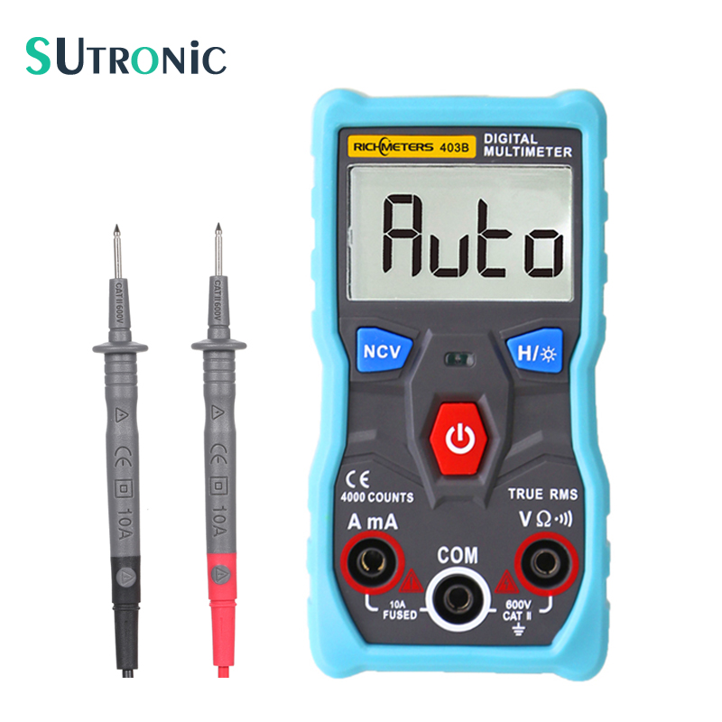 RM403B Automatic Digital Multimeter Auto Range True-RMS NCV 4000 Counts AC/DC Voltage Current Ohm Test Tool Smart Backlight