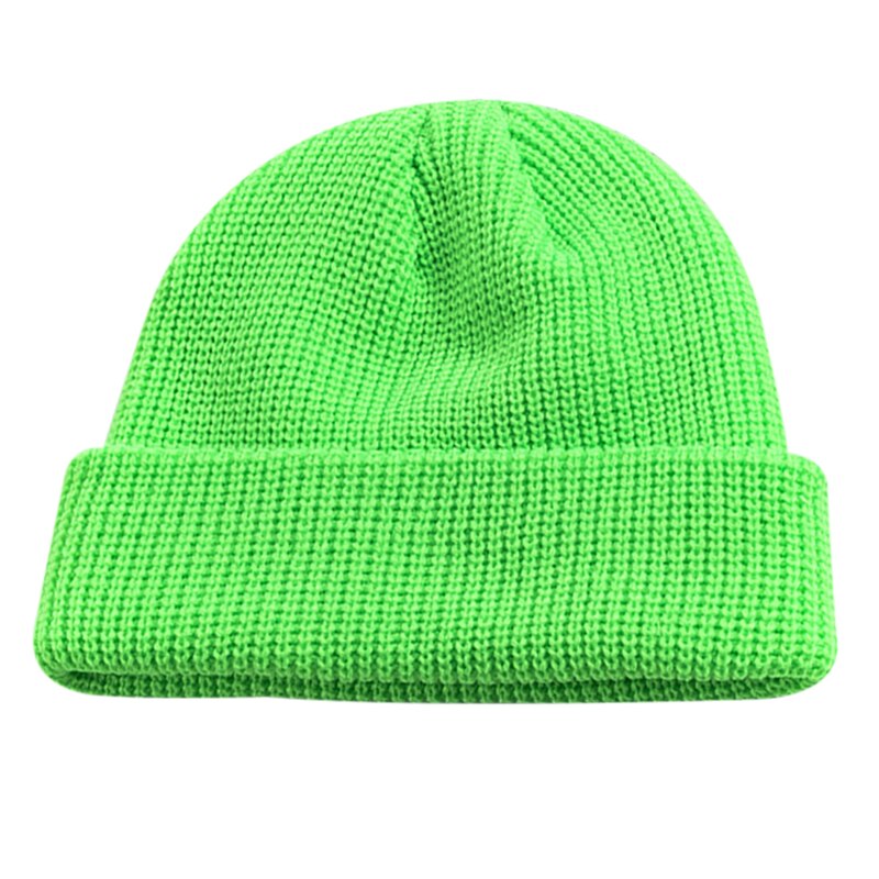 Bonnet tricoté pour hommes et femmes, chapeau pour l'hiver, rétro, Baggy, Melon, Docker, T8: green