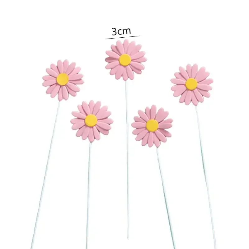 1/5 stk. kagetopper marguerit blomst sløjfe kageplugin cupcake dessertdekoration bagetilbehør fødselsdag babyshower festdekoration: Oliven