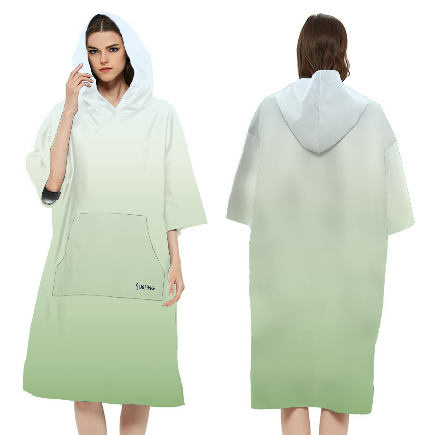 Frau Taucheranzug Wechsel Robe Poncho schnell trocknende Kapuze Badet uch Bademantel Strand Schwimmen Surf handtuch Erwachsener Mann: Blau