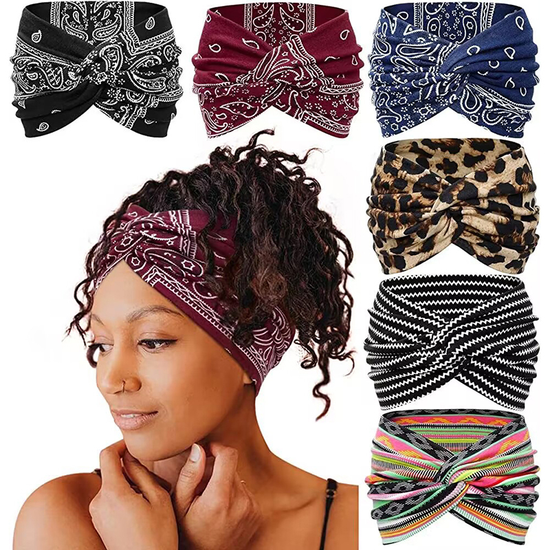 Twisted Wide Headbands for Women Extra Large Turban Workout Headband Yoga Hair Bands Boho Twisted Thick Hair Accessories