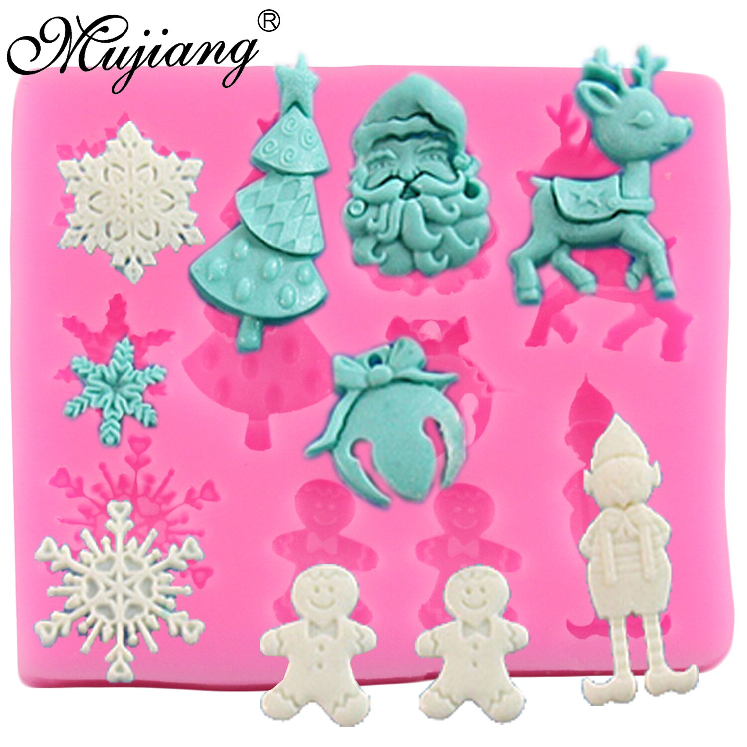 Mujiang 4 Stck Weihnachten Serie Backen Silikon Formen Zucker Fondant Kuchen Dekorieren Werkzeuge Schokolade Süssigkeit Tonne Formen