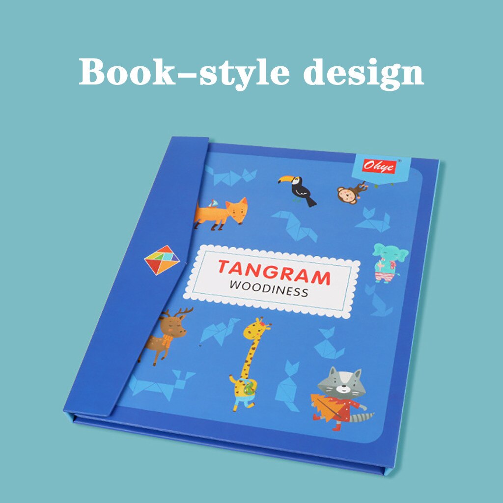 Kinderen Houten Magnetische Tangram Puzzel Reizen Game Educatief Boek Kinderen Speelgoed Kinderen Creatief Plezier Speelgoed Jongen Meisjes
