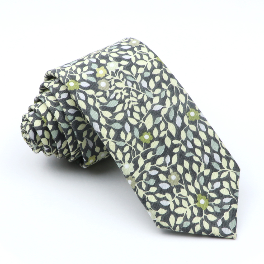 Cotton Floral Tie For Men Women Skinny Print Necktie For Wedding Casual Man's Neckties Classic Suits Flower Cravat: Emerald Green