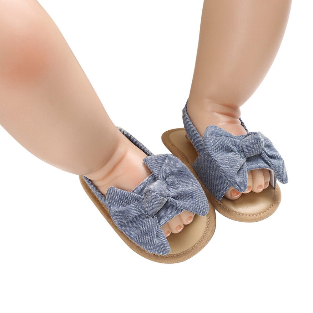 Sandalen babymeisjes strik knoop zomer zachte zool platte prinsessenschoenen baby antislip eerste stappers binnen spelen