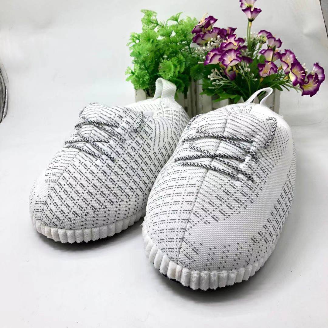 Winter Children Home Slippers Indoor Warm Snug Sneakers Kids House Shoes Girl Cute Fat Doodle Floor Sliders Child One Size: Reflective white