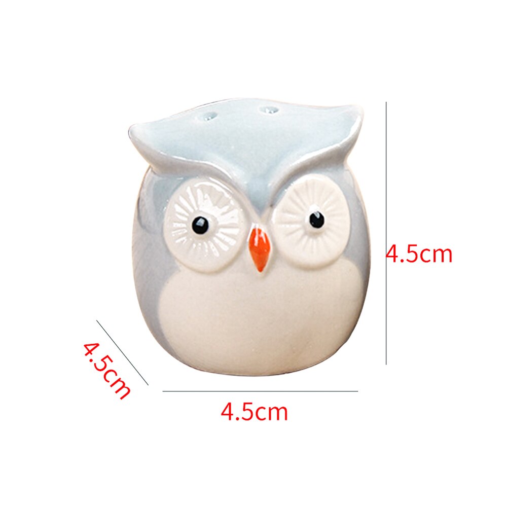 2 tecknade uggla keramiska salt peppar shaker dispensrar för hemlagning krydda behållare