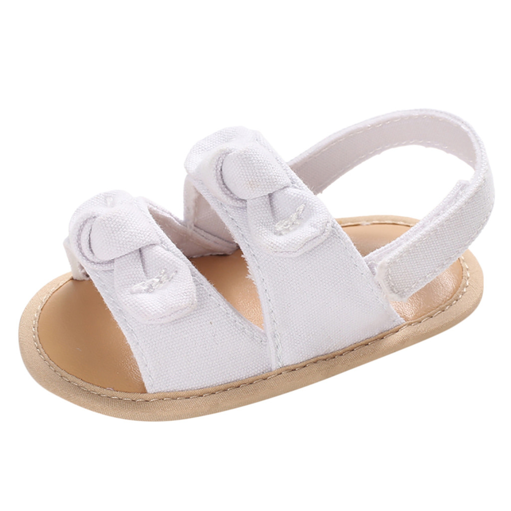 Summer Baby Toddler Shoes Infant Girl Soft Sole Applique Sandals Shoes Single Shoes Flat Soft Bottom Baby Sandals: White / 5.5