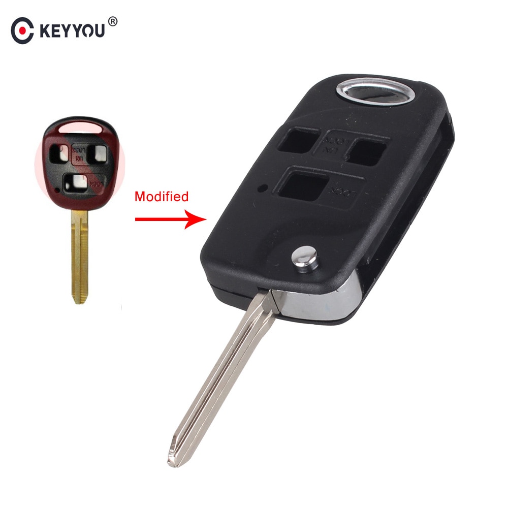 Keyyou Gewijzigd Filp Folding Remote Key Shell Case Styling Voor Toyota Fj/Land Cruiser Camry Auto Autosleutel Shell fob TOY43 Blade