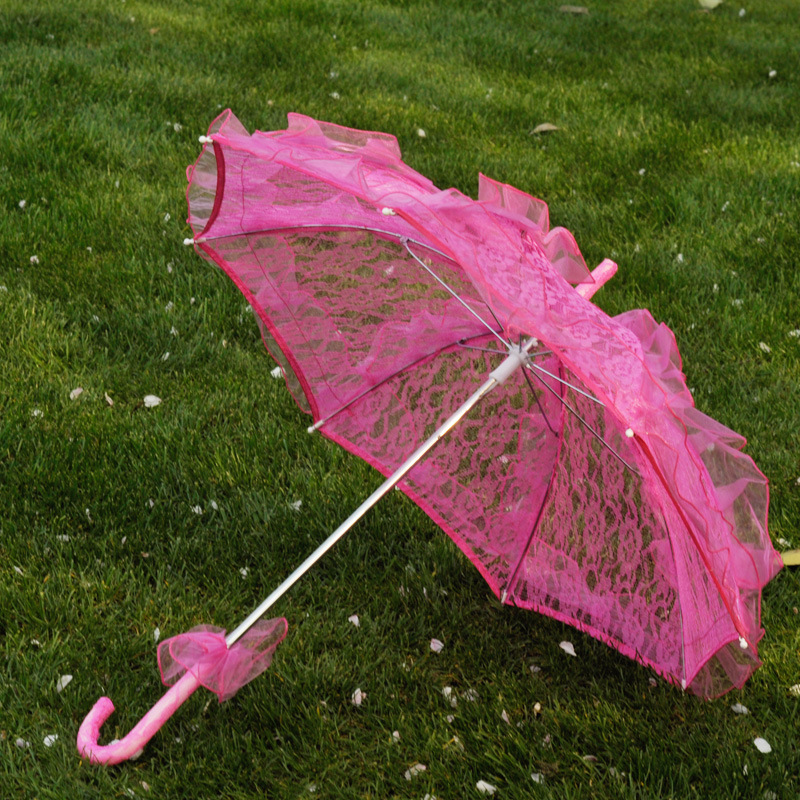 50/60cm Holzgriff Spitze Handwerk Regenschirm Promi schwarz Spitze Regenschirm Sonnenschirm Hochzeit Fotografie Braut Regenschirm Dekor: Tiefe Blau
