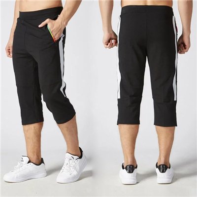 3/4 Mannen Running Broek Katoen Zip Voetbal Training Broek Ademende Gym Jogging Fitness Leggings Broek Broek L: X1617 black / XXL