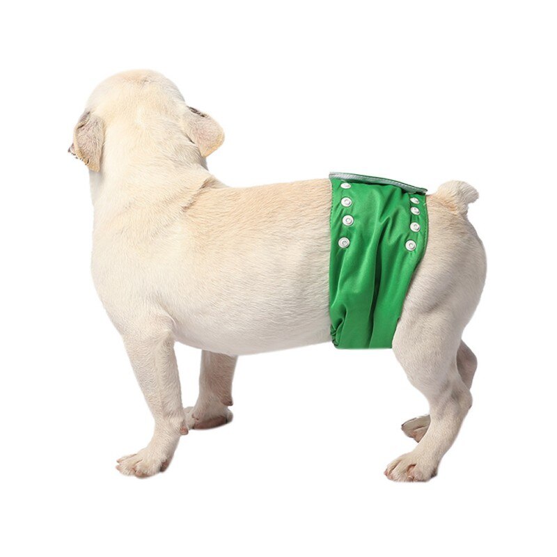 Reusable Dog Wrap Diapers Washable Male Dog Belly Band Wrap Waterproof Pet Diaper Toilet Training Physiological Pant Dog Product: Green