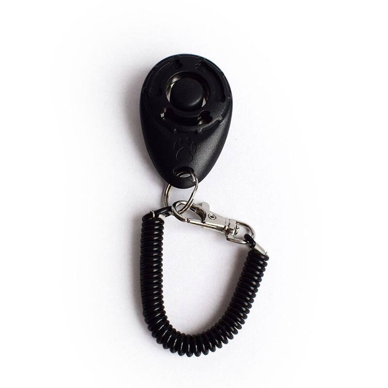 Pet Dog Trainings Personal Sounder Dog Trainer Click Adjustable Sound Plastic Key Chain and Wristband Dog Pet Product: Black