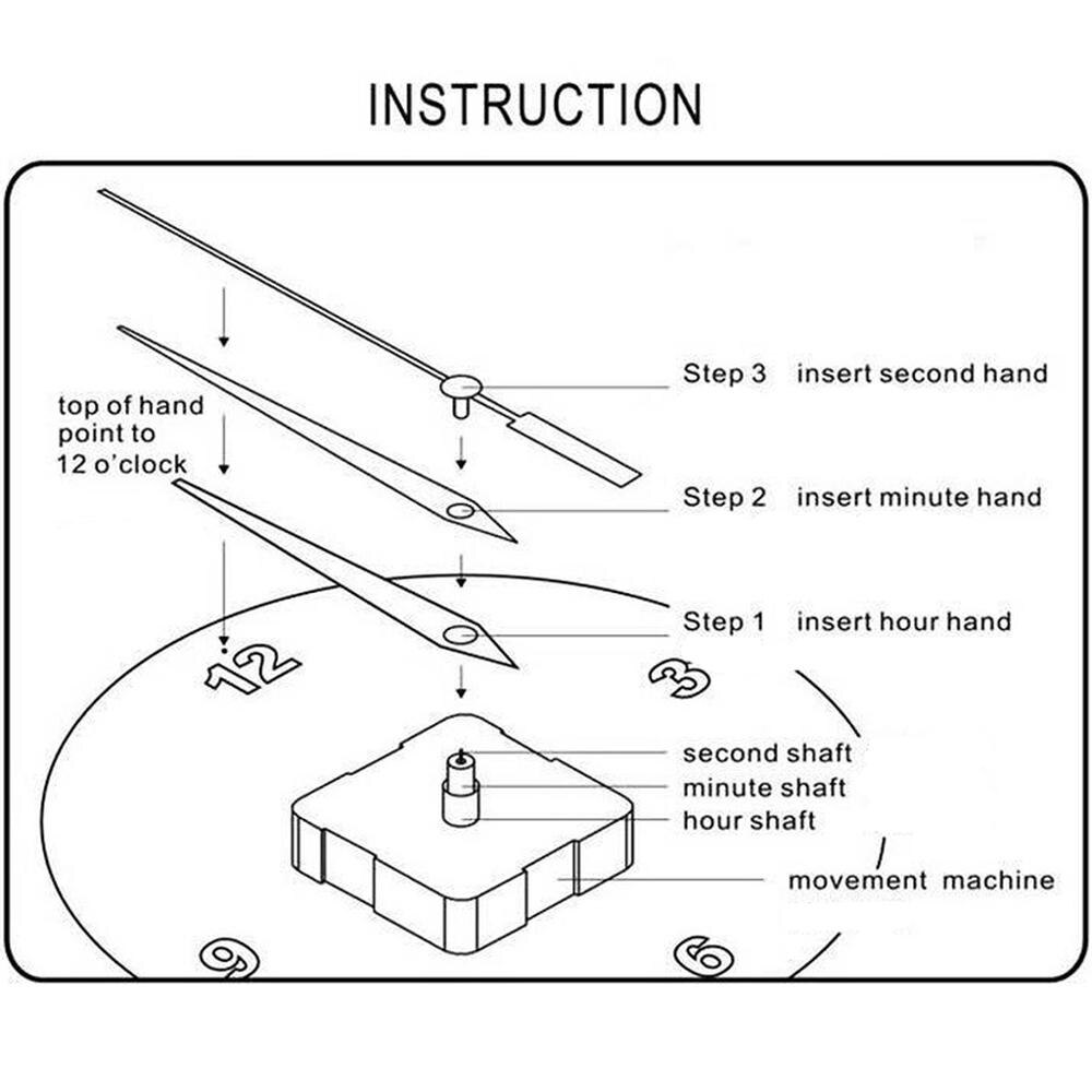 Sweep Silent Quartz Wall Clock Movement Mechanism and Hands Pointers with Hanger for Diy Repair Replacement Part
