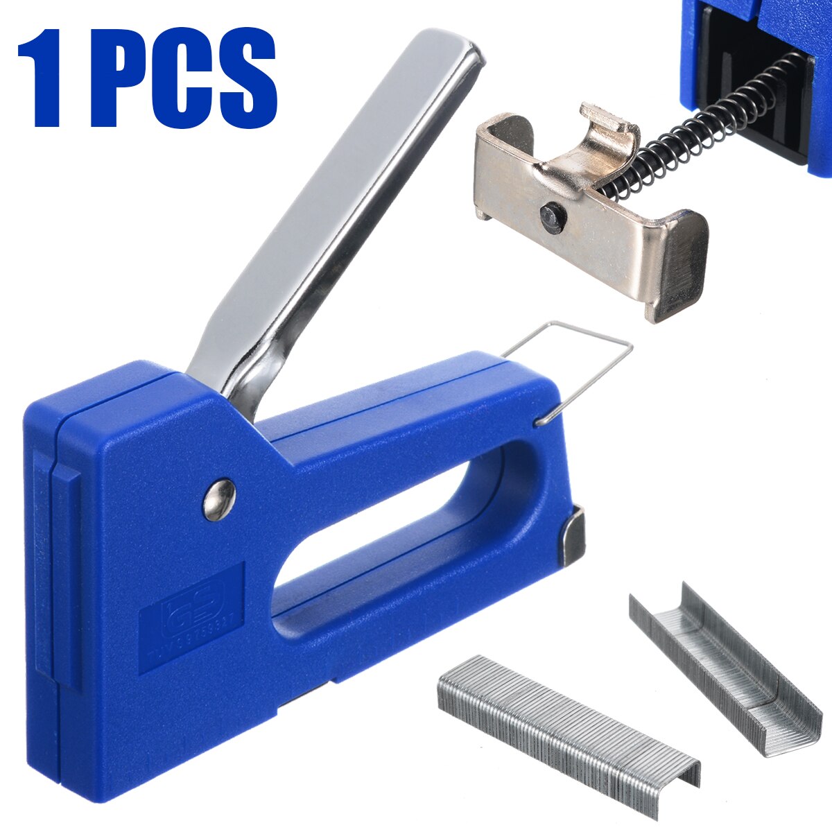 Mini grapadora de grapas de mano, herramienta de encuadernación, Extractor de clavos, para escuela y oficina, 100 piezas, 6mm