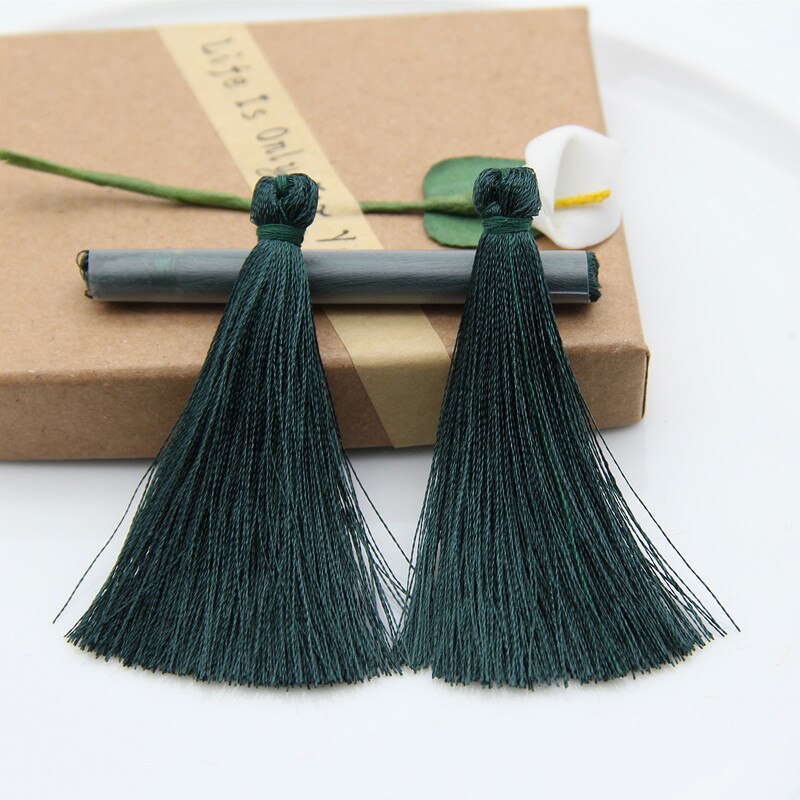 FISHWAVES 10 unids/lote 65mm borlas de flecos DIY pendientes accesorios borlas de seda para adornos joyería hallazgos borlas