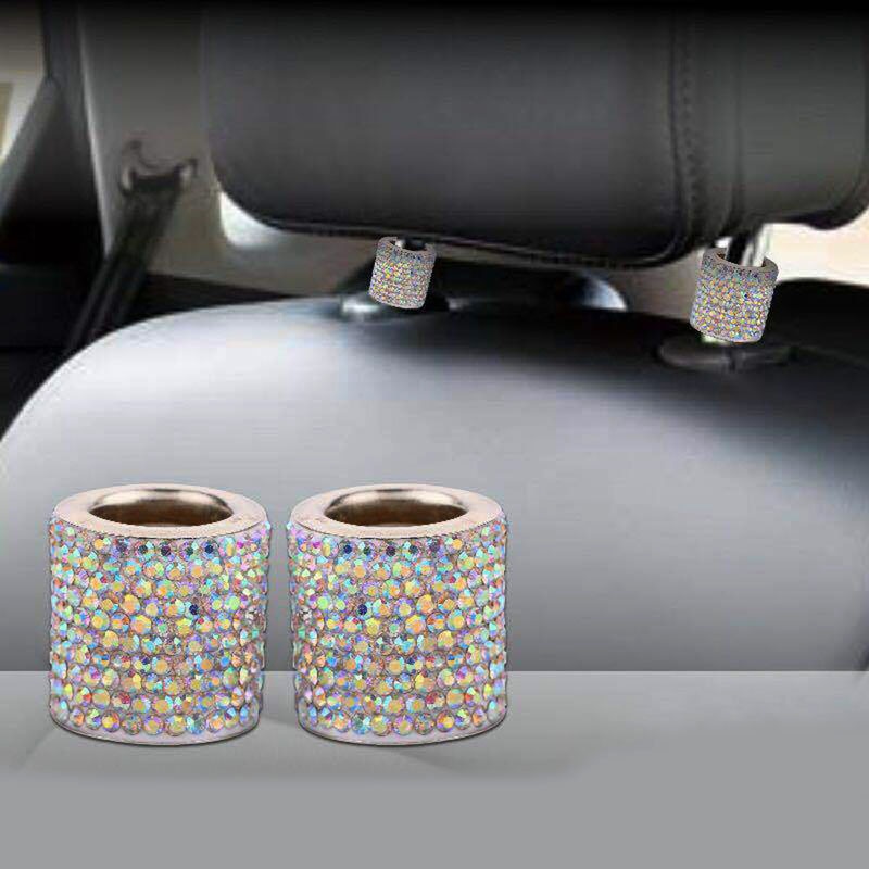 Reposacabezas de cristal Universal para asiento de coche, collares de anillo de decoración, dijes de diamantes brillantes, accesorios de Interior de coche para mujeres y niñas