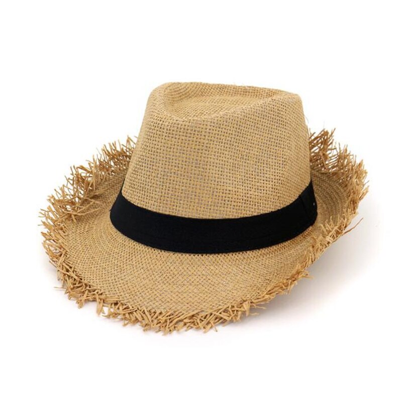 Strå solhat mænd panama kasketter sommer stil solhat strand klassiske mandlige hatte og kasketter  h5: Khaki