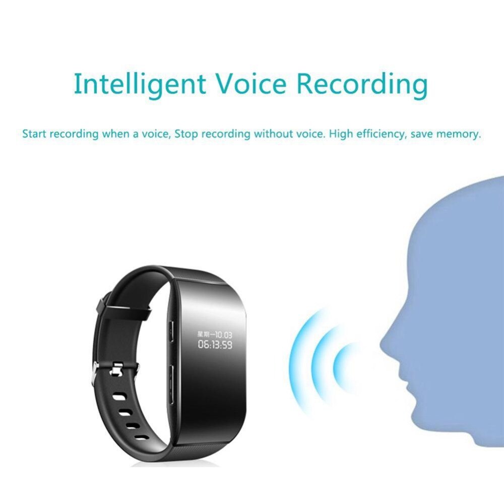 Polsband Voice Activated Recorder Digital Sound Recorder Horloge Professionele Dictafoon MP3 Speler