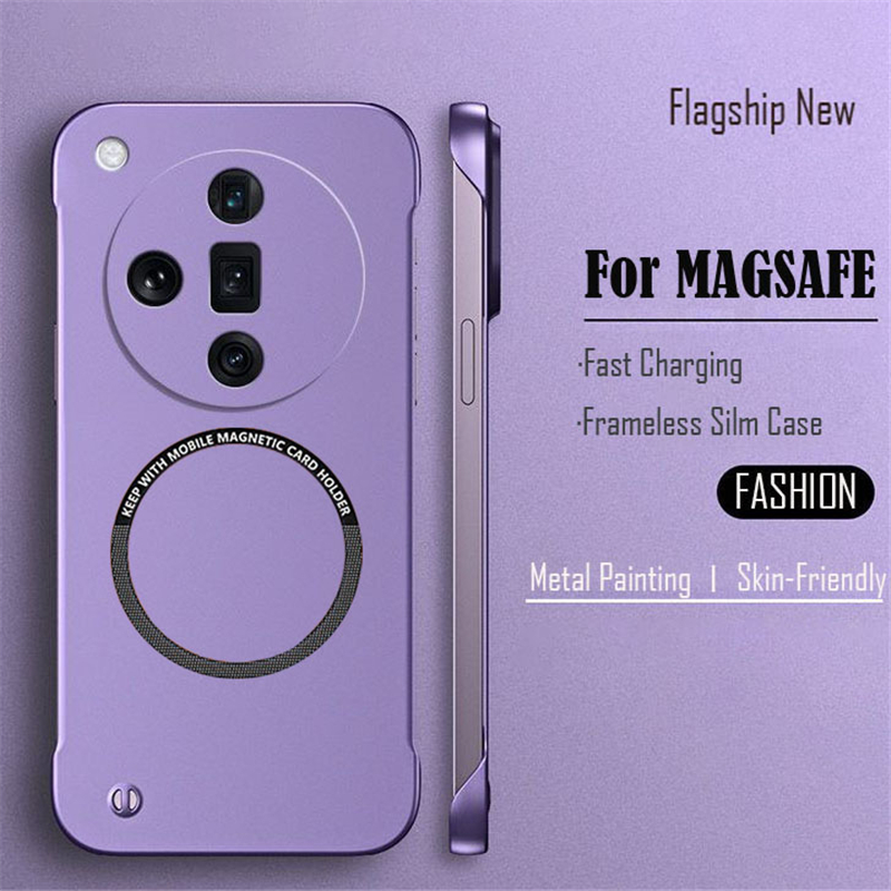 Ultra Thin Frameless Magnetic Case For Magsafe Realme GT NEO 3 3T 2 Pro GT Master Hard PC Shockproof Matte Phone Cover: ABS / Clear