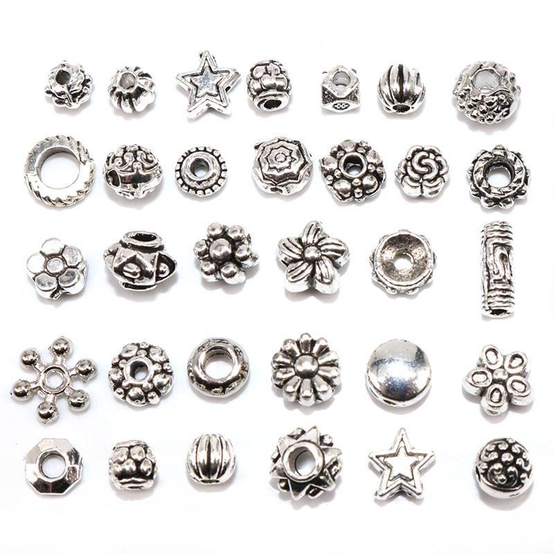 100pcs/lot Tibetan Silver Color small Beads Metal Beads Loose Beads Bracelet for Jewelry Making