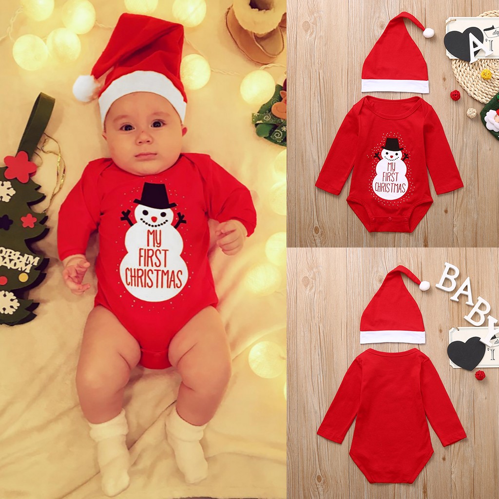 Newborn Baby Christmas Infant Girl Boys Rompers Jumpsuit Clothing Outfits Santa Snowman Xmas Infant Clothing Costume A1