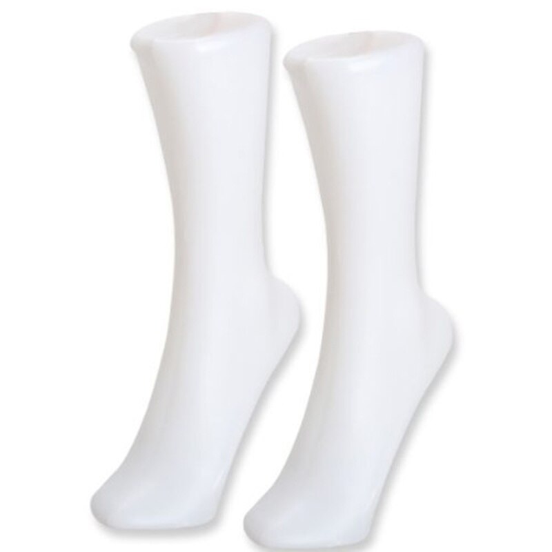 2PCS Female Foot Sock Sox Display Mold Short Stocking Mannequin White